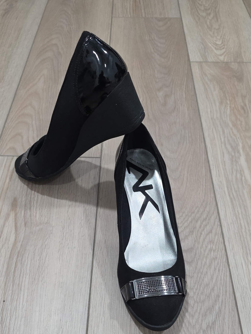 Anne Klein Sport Wedge Office Heels with Metallic Accent